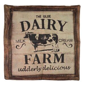 The Olde Dairy Farm Decorative Pillow Sham 17"x17" Rustic Design